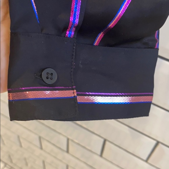 J Brand "Elena" shirt with metallic stripes. - Picture 9 of 10